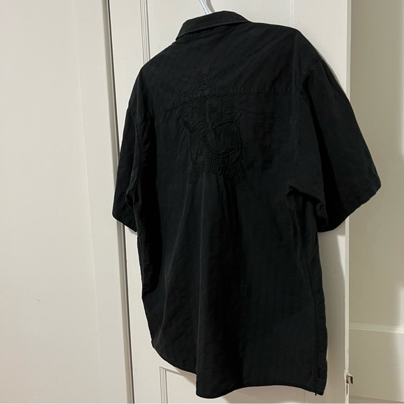 Denim Originals Black Pinstripe Short Sleeve Button Down - Picture 9 of 9